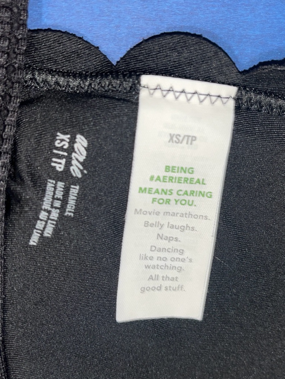 aerie Black Scallop-Trim Triangle Bikini Top and Bottom - Picture 4 of 9